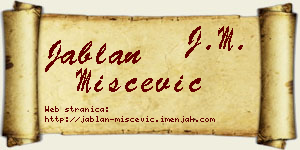 Jablan Miščević vizit kartica